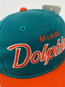 1990s Deadstock Miami Dolphins Snapback Hat Vintage Sports 