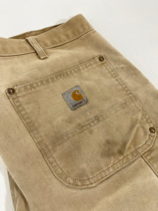 Vintage 34 x 32 Light Brown Carhartt Double Knee Pants