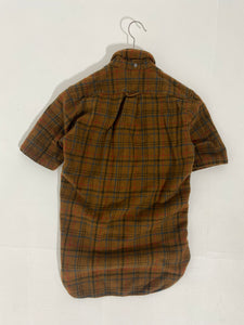 Vintage 1990's Short-Sleeved Red/Brown/Green Pendleton Flannel Sz. M